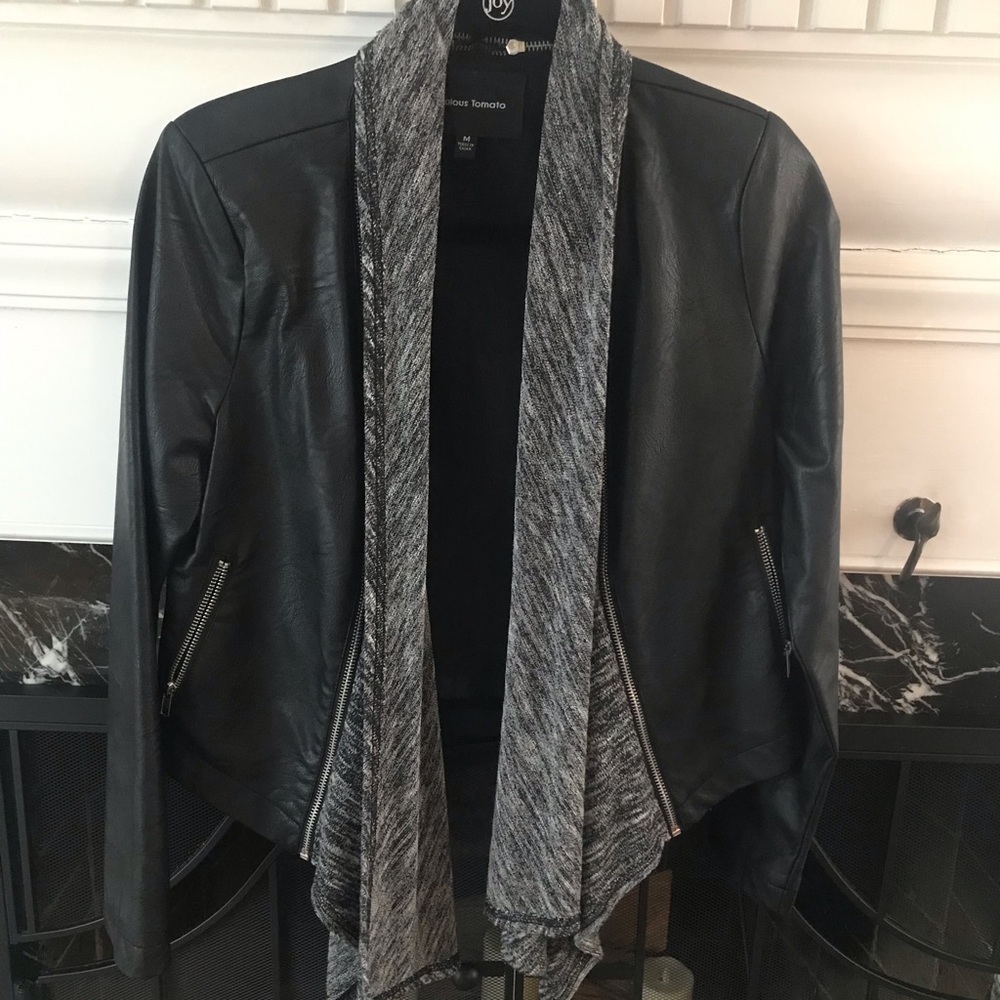 Pleather Bomber Jacket - image 1